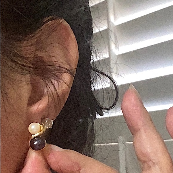 🖤Tahitian💕pearl clip on earrings - Picture 3 of 8